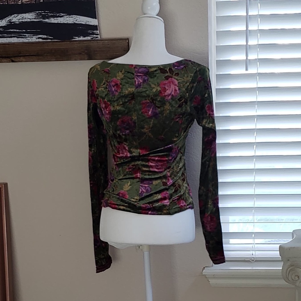 Vintage Betsey Johnson Green Floral Corset Top - Picture 6 of 7